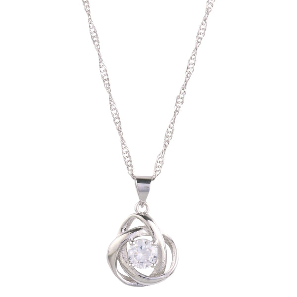 Round Knot Pendant Necklace with Cubic Zirconia Nichestar