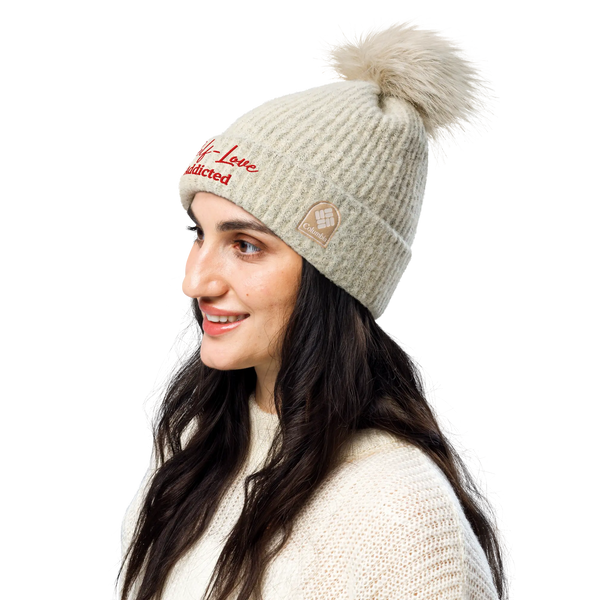 Winter Hats - Self Love Addicted - Columbia pom-pom beanie with Embroidery Maiden-Art