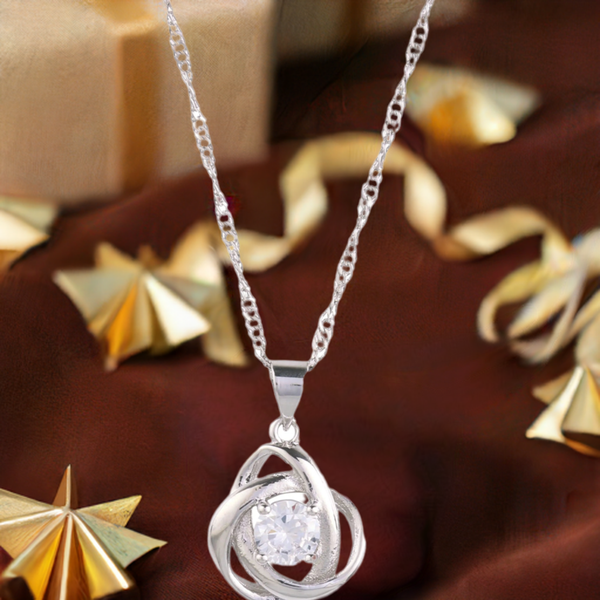 Round Knot Pendant Necklace with Cubic Zirconia Nichestar