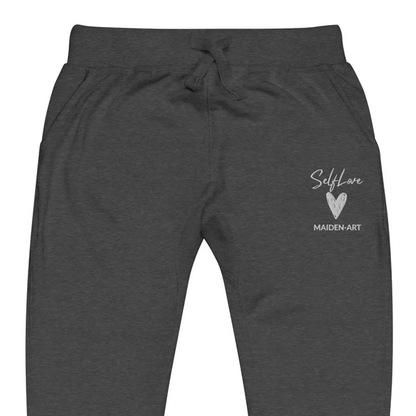 Self Love Unisex fleece sweatpants with Embroidery Maiden-Art