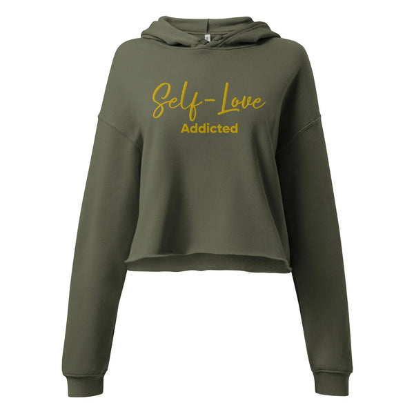 Crop Hoodie - Self Love Addicted with EMBROIDERY Maiden-Art