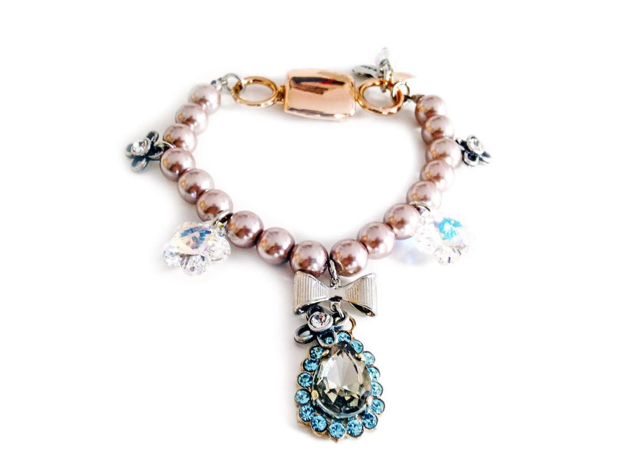 Charm bracelet with silk cord. 9 Colors available